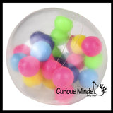 Set of 3 Different Sized Molecule DNA Balls - All 3 Sizes -  Molecule DNA Ball - Squishy Fidget Ball - Unique Fun Stress Ball Filled with Squishy Balls