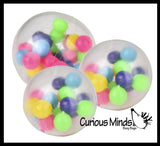 Set of 3 Different Sized Molecule DNA Balls - All 3 Sizes -  Molecule DNA Ball - Squishy Fidget Ball - Unique Fun Stress Ball Filled with Squishy Balls
