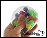 Set of 3 Different Sized Molecule DNA Balls - All 3 Sizes -  Molecule DNA Ball - Squishy Fidget Ball - Unique Fun Stress Ball Filled with Squishy Balls