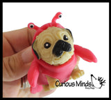 Cute Dog in Costume - Dog Crushed Bead Sand Filled - Doggy Lover Sensory Fidget Toy Weighted - Removable Costume Doll