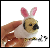 Cute Dog in Costume - Dog Crushed Bead Sand Filled - Doggy Lover Sensory Fidget Toy Weighted - Removable Costume Doll