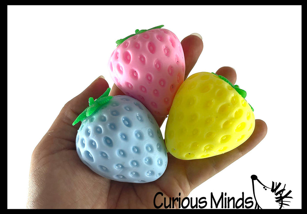 Super Soft Strawberry Doh Squeeze Balls - Doh - Ultra Squishy and Moldable Dough Relaxing Sensory Fidget Stress Toy