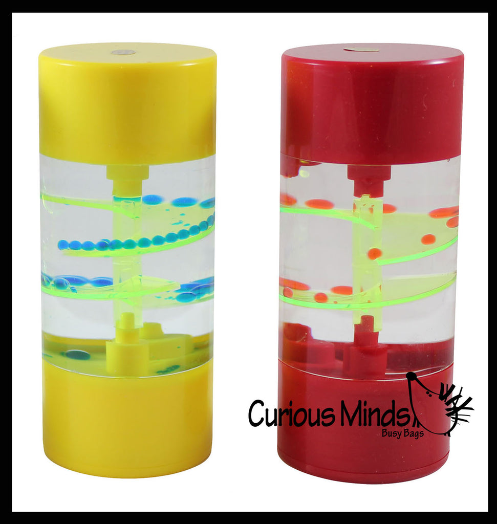 Bubble Spiral Liquid Dripping Timer - Calm Down Jar - Soothing and Calming Motion - Liquid Timer Sensory Office Desk Toy - Visual Stimulation