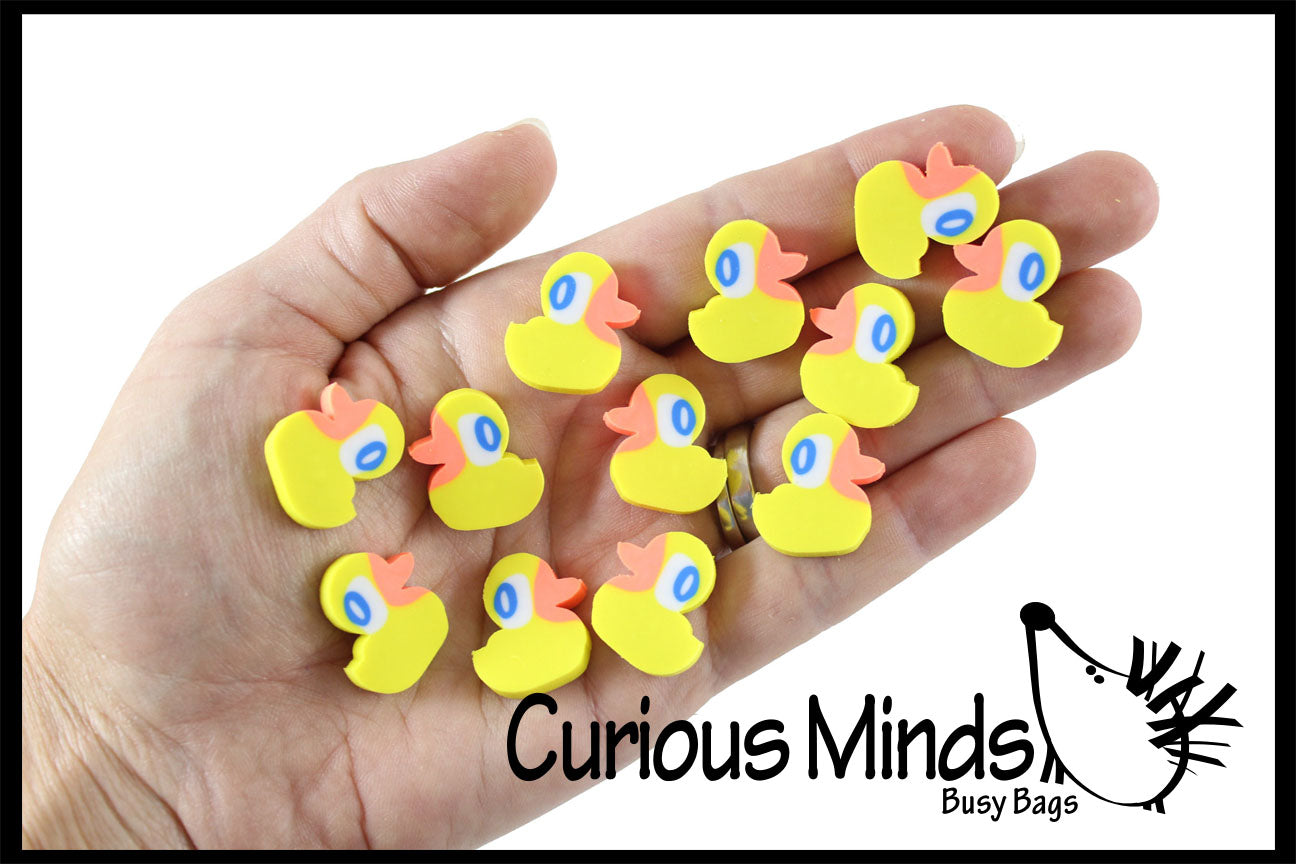 Duck Mini Erasers - Novelty and Functional Adorable Eraser Novelty Treasure Prize, School Classroom Supply, Math Counters - Sorting - Party Favor, Rubber Duckies Easter 144 (12 Dozen)
