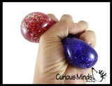 Dual Glitter Swirling Stress Ball -  Sensory, Stress, Fidget Toy Calm - 2 Colors, Squishy Fun