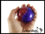 Dual Glitter Swirling Stress Ball -  Sensory, Stress, Fidget Toy Calm - 2 Colors, Squishy Fun