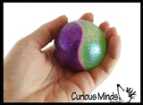Dual Glitter Swirling Stress Ball -  Sensory, Stress, Fidget Toy Calm - 2 Colors, Squishy Fun