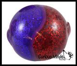 Dual Glitter Swirling Stress Ball -  Sensory, Stress, Fidget Toy Calm - 2 Colors, Squishy Fun