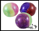 Dual Glitter Swirling Stress Ball -  Sensory, Stress, Fidget Toy Calm - 2 Colors, Squishy Fun