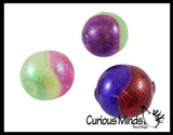 Dual Glitter Swirling Stress Ball -  Sensory, Stress, Fidget Toy Calm - 2 Colors, Squishy Fun
