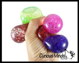 Dual Glitter Swirling Stress Ball -  Sensory, Stress, Fidget Toy Calm - 2 Colors, Squishy Fun