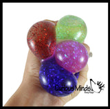 Dual Glitter Swirling Stress Ball -  Sensory, Stress, Fidget Toy Calm - 2 Colors, Squishy Fun