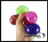 Dual Glitter Swirling Stress Ball -  Sensory, Stress, Fidget Toy Calm - 2 Colors, Squishy Fun