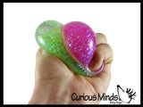 Dual Glitter Swirling Stress Ball -  Sensory, Stress, Fidget Toy Calm - 2 Colors, Squishy Fun