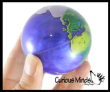 LAST CHANCE - LIMITED STOCK - Large Earth  2.5" Bouncy Ball - Swirling Ocean Water Globe -  Bouncing Ball Party Favor Novelty Toy