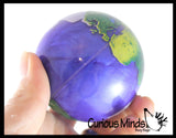 LAST CHANCE - LIMITED STOCK - Large Earth  2.5" Bouncy Ball - Swirling Ocean Water Globe -  Bouncing Ball Party Favor Novelty Toy