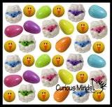 LAST CHANCE - LIMITED STOCK - Set of 36 Easter Bouncy Balls -  Sheep, Egg and Chick Easter Mix Themed Novelty Egg Filler Set - Small Toy Prize Assortment Egg Hunt (3 DOZEN)