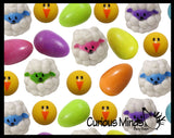 LAST CHANCE - LIMITED STOCK - Set of 36 Easter Bouncy Balls -  Sheep, Egg and Chick Easter Mix Themed Novelty Egg Filler Set - Small Toy Prize Assortment Egg Hunt (3 DOZEN)