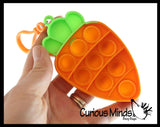 LAST CHANCE - LIMITED STOCK - SALE  - 4 Easter Bubble Popper Toys - Bunny, Carrot, Egg, and Chick in Egg - Easter Basket Fidget - Silicone Push Poke Bubble Wrap Fidget Toy - Press Bubbles to Pop - Sensory Stress Toy OT