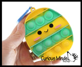 LAST CHANCE - LIMITED STOCK - SALE  - 4 Easter Bubble Popper Toys - Bunny, Carrot, Egg, and Chick in Egg - Easter Basket Fidget - Silicone Push Poke Bubble Wrap Fidget Toy - Press Bubbles to Pop - Sensory Stress Toy OT