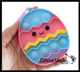 LAST CHANCE - LIMITED STOCK - SALE  - 4 Easter Bubble Popper Toys - Bunny, Carrot, Egg, and Chick in Egg - Easter Basket Fidget - Silicone Push Poke Bubble Wrap Fidget Toy - Press Bubbles to Pop - Sensory Stress Toy OT