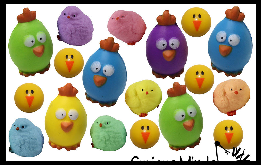 Set of 60 Chick Theme Easter Egg Filler Set - Small Toy Prize Assortment Egg Hunt Chicken Lover (5 DOZEN)