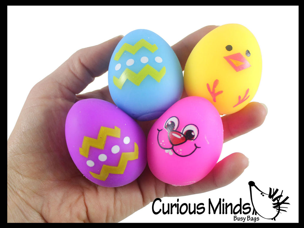 Easter Themed Doh Filled Stress Ball - Chick, Bunny, Eggs - Squishy Gooey  Squish Sensory Squeeze Balls - Easter Basket Fidget