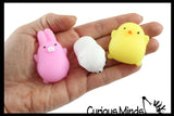 48 Easter Mochi and Puffer Set - Chick Bunny Lamb Themed Mochi Squishy Animals - Kawaii -  Sensory, Stress, Fidget Party Favor Toy (4 Dozen)