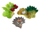 SET OF 3 - Dragon Fire and Eye Popping Dinosaurs - Cute Squeeze Toy - Fun Fidget - Unique OT Hand Strength, Fine Motor Dino