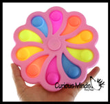 LAST CHANCE - LIMITED STOCK - SALE -Flower Hard Shell Multi Bubble Spinner Toddler to Adult - Bubble Wrap Pop Fidget Toy