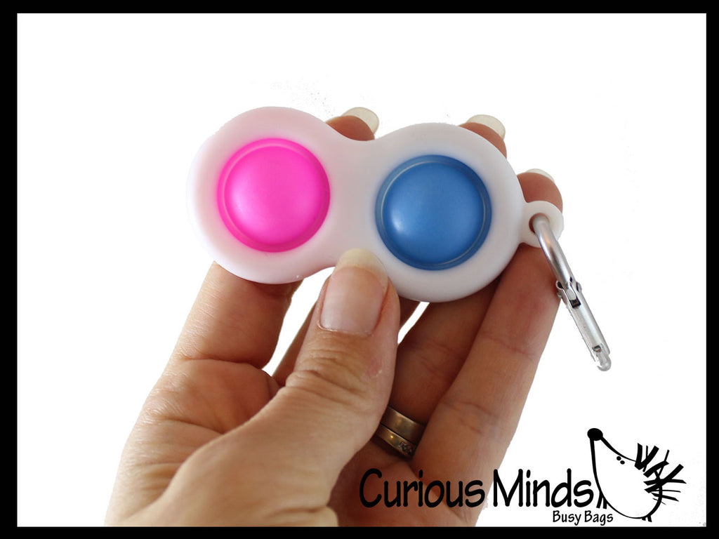 LAST CHANCE - LIMITED STOCK  - SALE - Double Bubble Hard Shell Key Chain - Bubble Wrap Pop Fidget Toy Clip