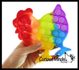 Cute Farm Animal Theme Rainbow Bubble Pop Game - Silicone Push Poke Bubble Wrap Fidget Toy - Press Bubbles to Pop the Bubbles Down - Bubble Popper Sensory Stress Toy Cow, Pig, Chicken, Horse
