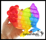 Cute Farm Animal Theme Rainbow Bubble Pop Game - Silicone Push Poke Bubble Wrap Fidget Toy - Press Bubbles to Pop the Bubbles Down - Bubble Popper Sensory Stress Toy Cow, Pig, Chicken, Horse