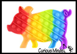 Cute Farm Animal Theme Rainbow Bubble Pop Game - Silicone Push Poke Bubble Wrap Fidget Toy - Press Bubbles to Pop the Bubbles Down - Bubble Popper Sensory Stress Toy Cow, Pig, Chicken, Horse