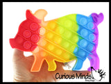 Cute Farm Animal Theme Rainbow Bubble Pop Game - Silicone Push Poke Bubble Wrap Fidget Toy - Press Bubbles to Pop the Bubbles Down - Bubble Popper Sensory Stress Toy Cow, Pig, Chicken, Horse