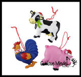 Cute Farm Animal Christmas Ornaments for Tree -  Christmas Holiday Decorations