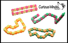 Click And Snap Fidget Toy - Chain Track - Bend and Twist In Wacky Crazy Shapes Puzzle