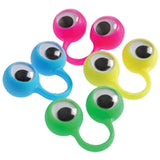 Finger Spies - Google Eye Finger Puppet Rings - Fun Bulk Novelty Toy - Googly Wiggle Eyeballs -  Goody Bags / Prizes / Rewards Box