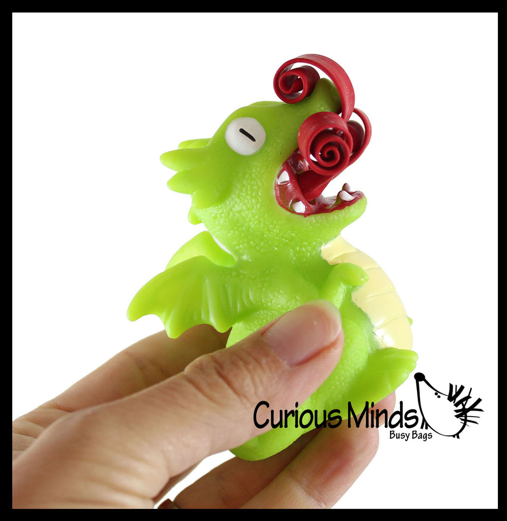 Fire Breathing Dragon - Cute Squeeze Toy - Fun Fidget - Unique OT Hand Strength, Fine Motor