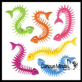 Stretchy Fishbone Animal Puffer Stretchy Noodle Toys - Fun Long Stretch Toys - Soft & Flexible - Fidget Sensory Toy - Stretchy Noodle String