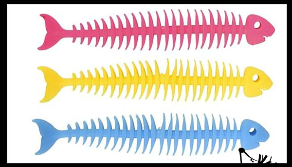 Stretchy Fishbone Animal Puffer Stretchy Noodle Toys - Fun Long Stretc ...
