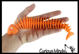 Stretchy Fishbone Animal Puffer Stretchy Noodle Toys - Fun Long Stretch Toys - Soft & Flexible - Fidget Sensory Toy - Stretchy Noodle String