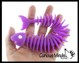 Stretchy Fishbone Animal Puffer Stretchy Noodle Toys - Fun Long Stretch Toys - Soft & Flexible - Fidget Sensory Toy - Stretchy Noodle String