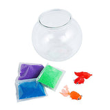 Fishbowl with Magic Sand and Fake Fish - Hydrophobic Play Sand - Build Underwater - Doesn't Get Wet - Stays Dry -  Novelty Trick  - Science Desktop Toy