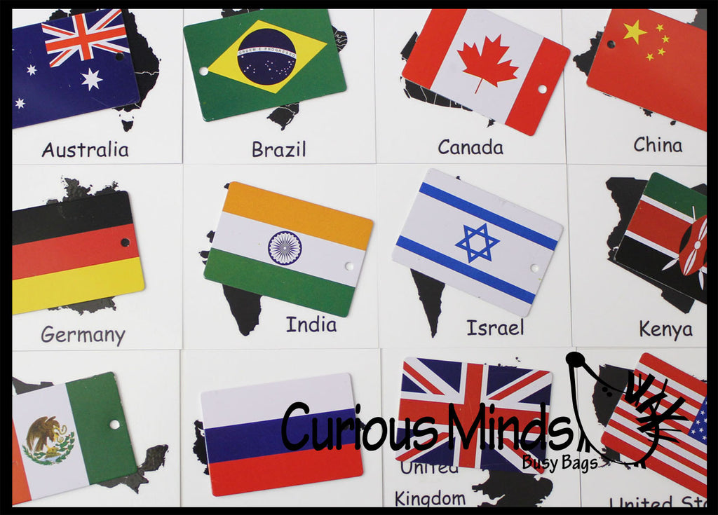 LAST CHANCE - LIMITED STOCK -  - SALE - Country & Flag Match - Montessori geography materials - Continent box