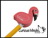 Large Flamingo Pencil Top Erasers - Novelty and Functional Adorable Eraser Novelty Treasure Prize, School Classroom Supply, Math Counters - Sorting - Party Favor, Pencil Topper