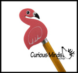 Large Flamingo Pencil Top Erasers - Novelty and Functional Adorable Eraser Novelty Treasure Prize, School Classroom Supply, Math Counters - Sorting - Party Favor, Pencil Topper