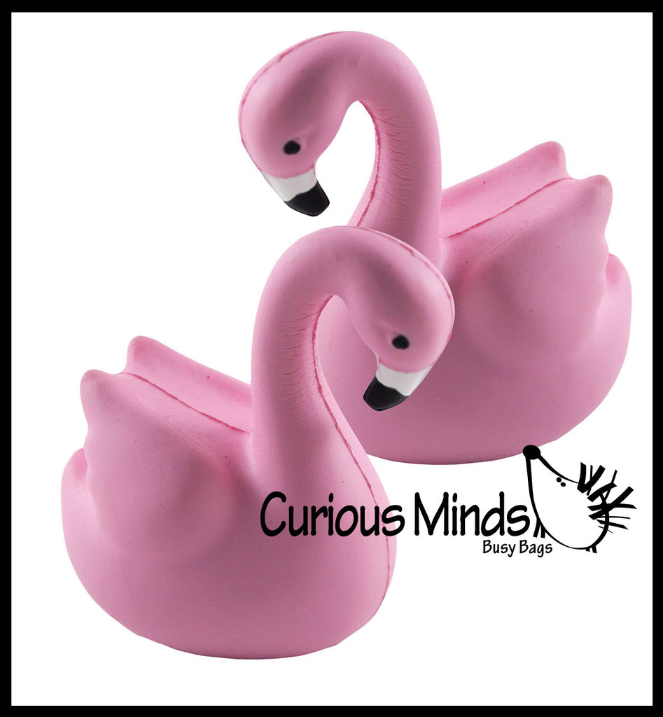Small Flamingo Squishy Slow Rise Foam Bird -  Scented Sensory, Stress, Fidget Toy