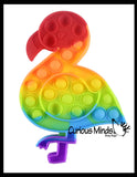Flamingo Rainbow Colorful Bubble Pop Fidget Toy - Silicone Push Poke Bubble Wrap Fidget Toy - Press Bubbles to Pop the Bubbles Down Then Flip it over and Do it Again - Bubble Popper Sensory Stress Toy