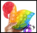 LAST CHANCE - LIMITED STOCK  - SALE - Flamingo Rainbow Colorful Bubble Pop Fidget Toy - Silicone Push Poke Bubble Wrap Fidget Toy - Press Bubbles to Pop the Bubbles Down Then Flip it over and Do it Again - Bubble Popper Sensory Stress Toy